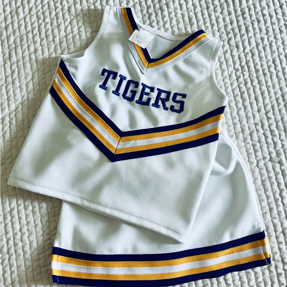 Youth Tigers Cheerleader Jersey - White and Gold